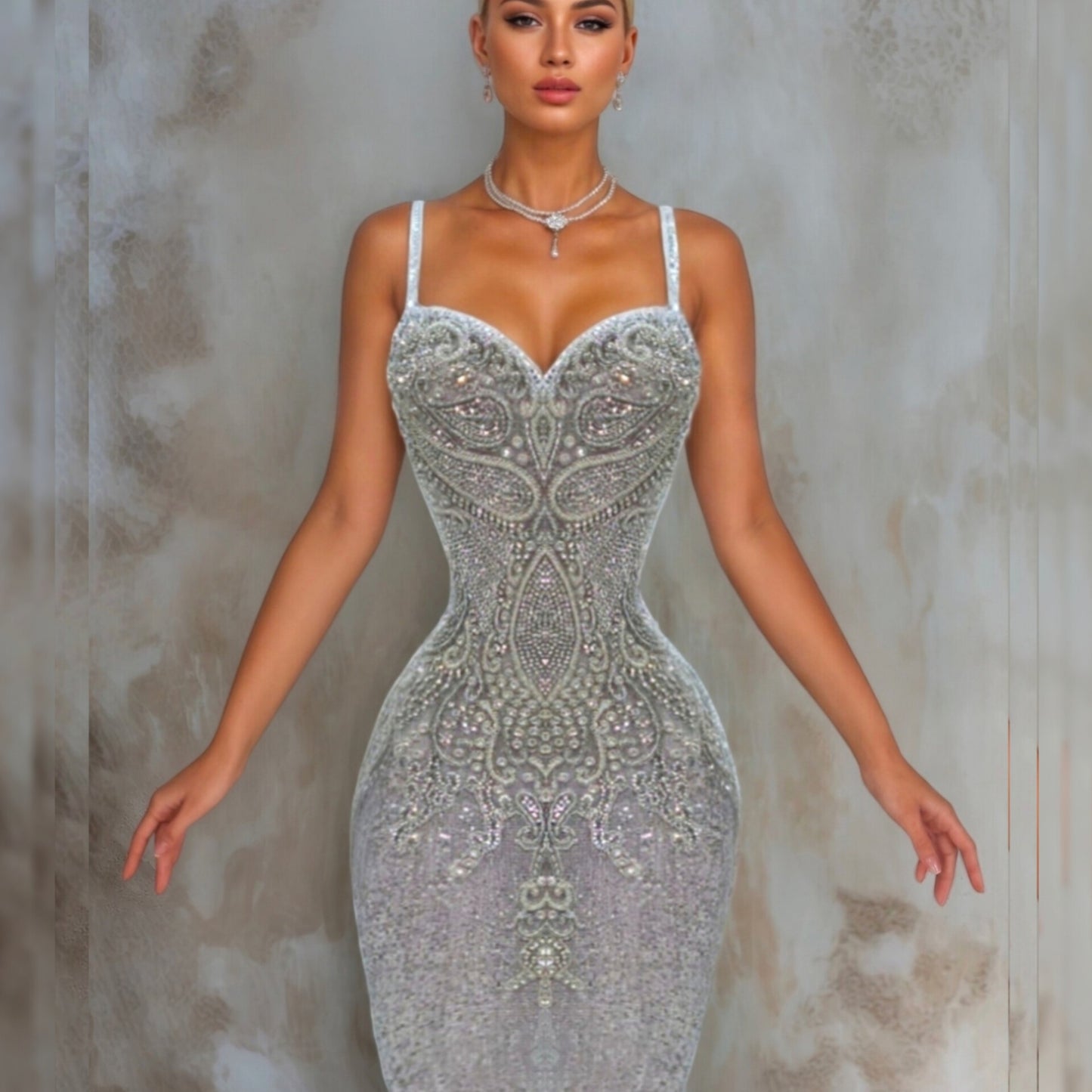 Viking Rhinestone Mermaid Dress