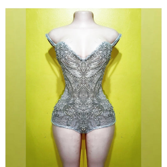 Viking Rhinestone sequin bodysuit