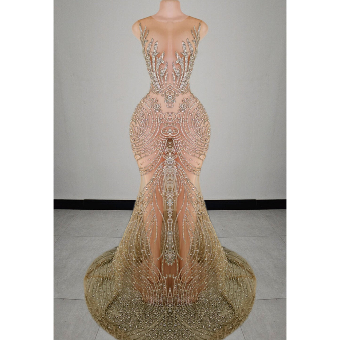 Fuego Rhinestone Mermaid Gown