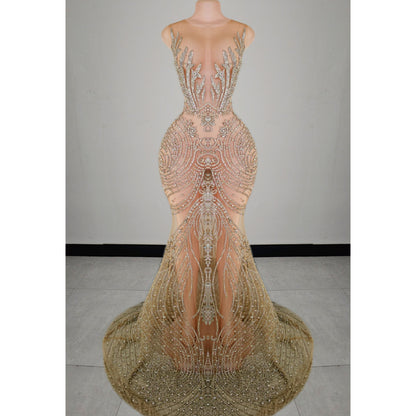 Fuego Rhinestone Mermaid Gown