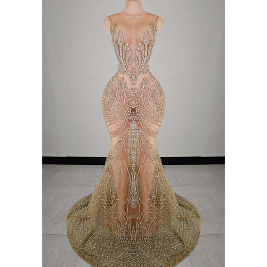 Fuego Rhinestone Mermaid Gown