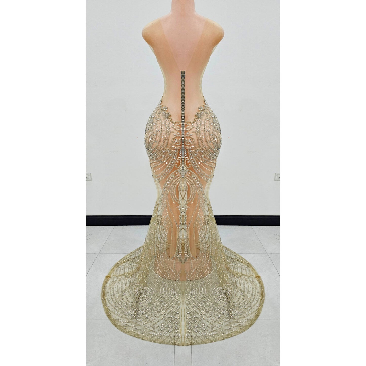 Fuego Rhinestone Mermaid Gown