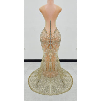 Fuego Rhinestone Mermaid Gown