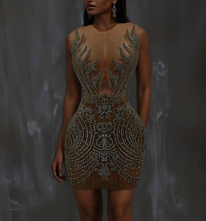 Fuego Rhinestone Cocktail Dress