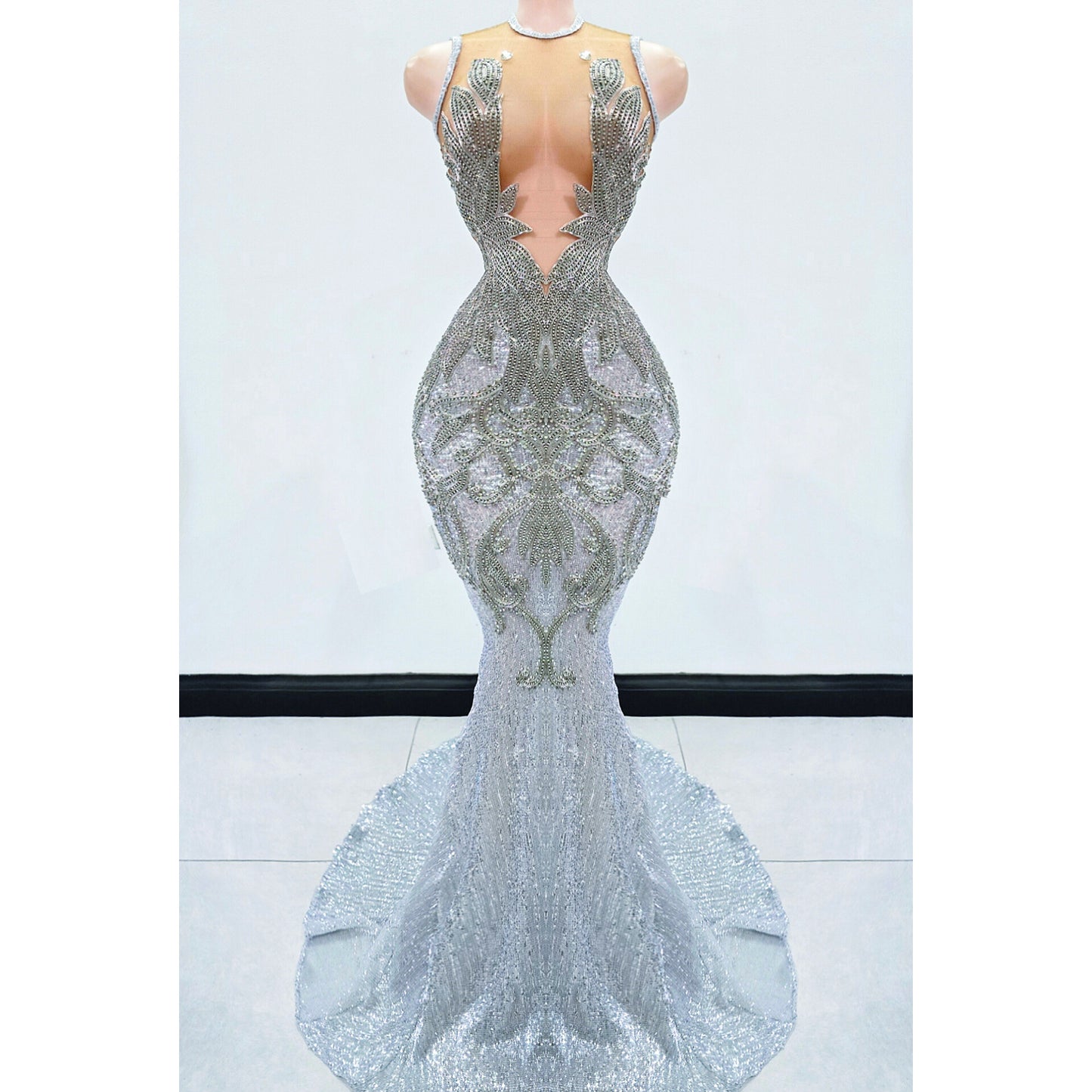 Phayrah Rhinestone Mermaid Gown