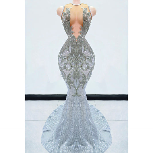 Phayrah Rhinestone Mermaid Gown