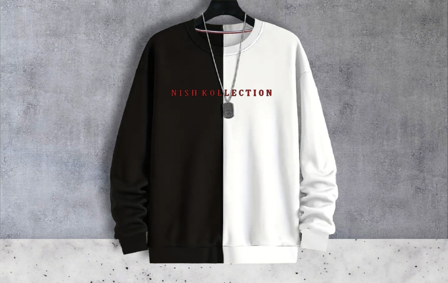 Nish Kollection long sleeve two colour tshirt