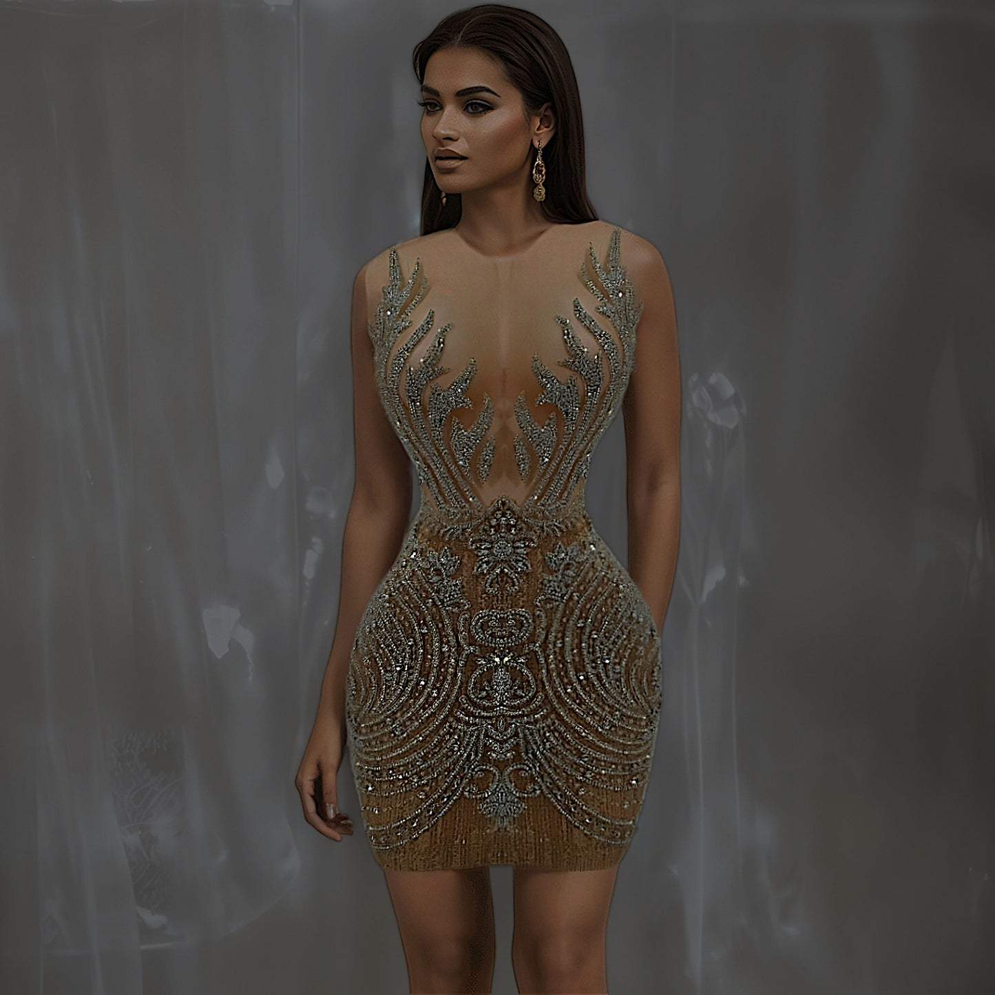 Fuego Rhinestone Cocktail Dress