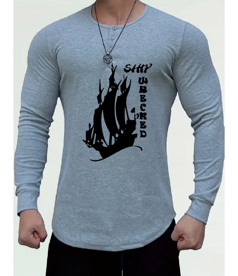 Ship wrecked long sleeve tshirt