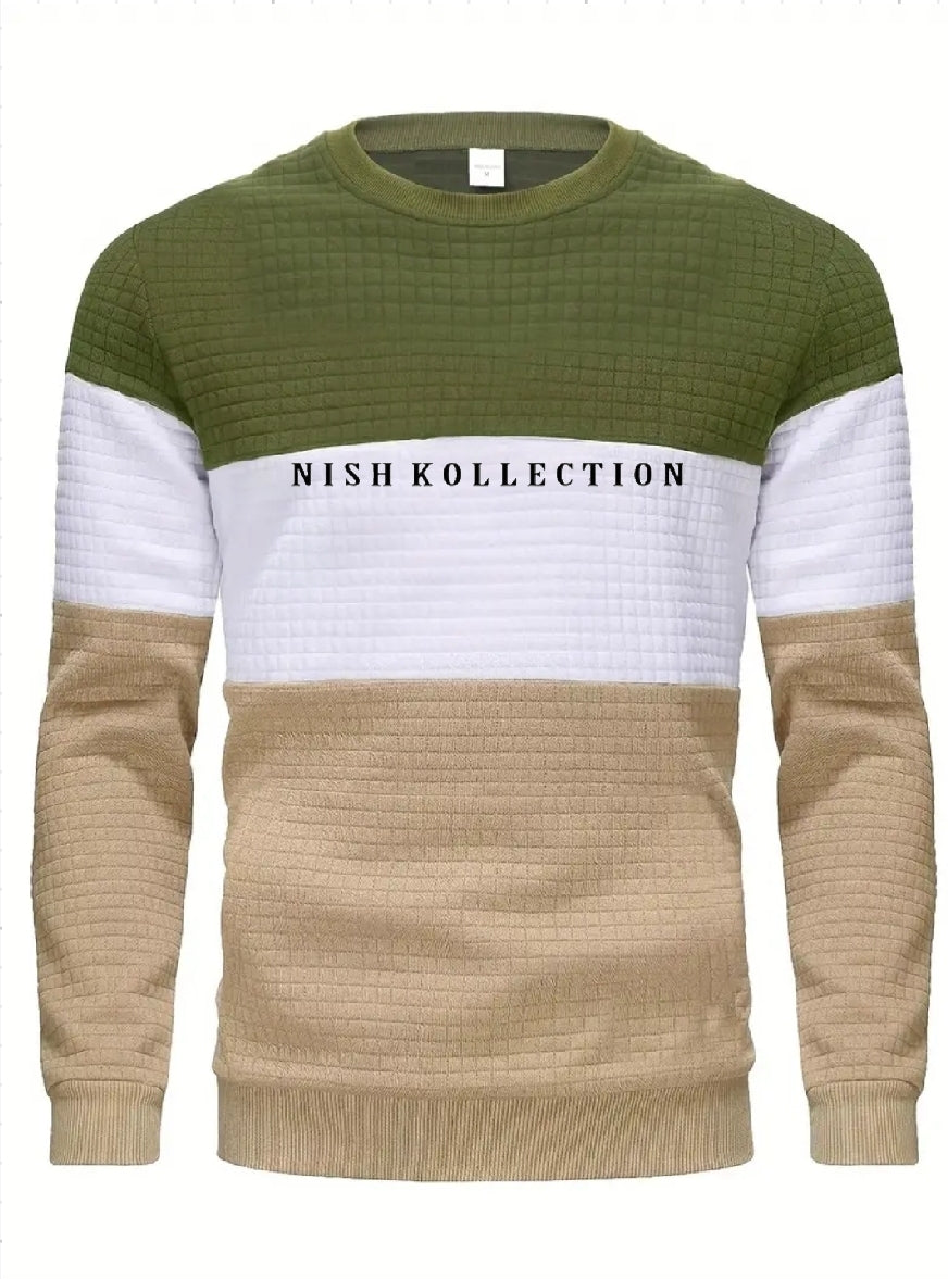 Nish Kollection long sleeve three colour tshirt